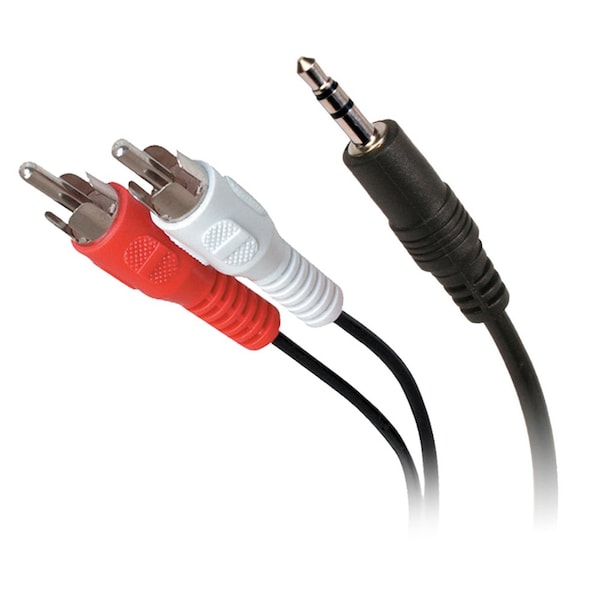 Quest Technology International Dual RCA (M) To 3.5 Stereo (M) Adapter Cable - 3 Ft VCA-7303 - main